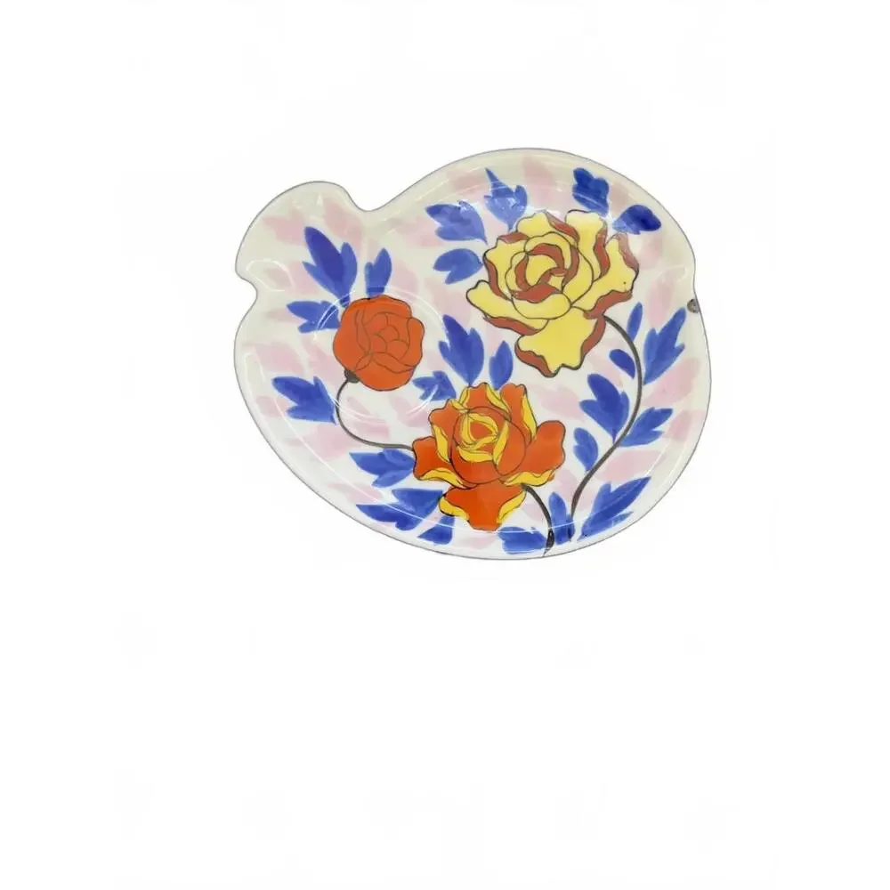 Gold Castle Lusterware Hand Painted Floral Art Deco Floral‎ Snack Plate